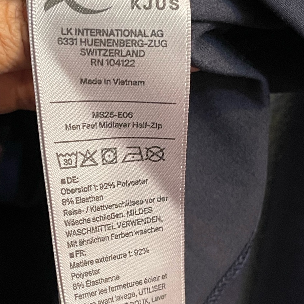KJUS Men’s Trace Midlayer Half-Zip Pullover Black 54/XL - Picture 10 of 14